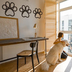 Barydat 6 Pcs Dog Room Decor Black Paw Puppy Woven Wall Hanging 3 Size Pet Wall Decor Nursery Decorations for Home Bathroom Bedroom Kitchen Dorm Art - Image 5