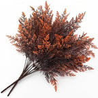 Artificial Ferns Shrubs Bushes, Faux Fern Leaves Plastic Plants Fake Boston Grass for Wedding Bouquet Indoor Outdoor Home Garden Verandah Kitchen Table Centerpieces Arrangements Decoration Red 8 Pack - Image 4