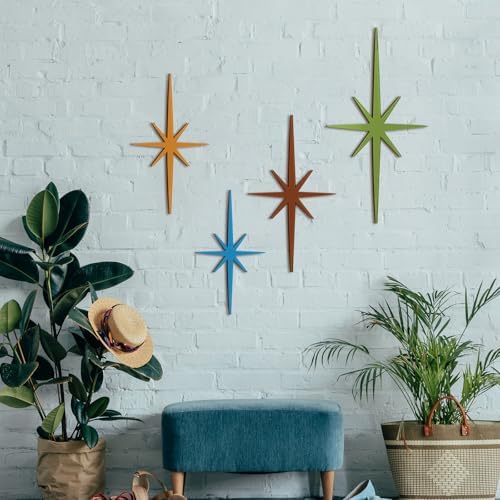 Blulu 4 Pcs Starburst Shaped Wall Decor Mid Century Modern Art,Modern - Image 5