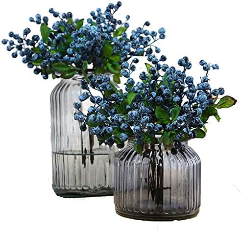 Fake Artificial Flowers California Berries Blueberry Fruit for Home Hotel Decor (Blue 20 Pack) by Unknown