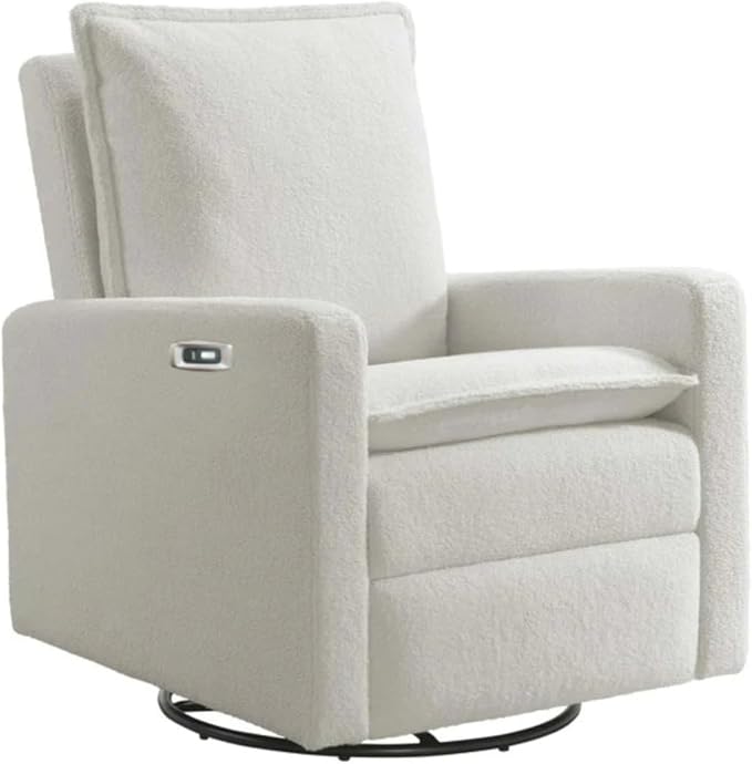 Oxford Baby Uptown Power Recliner/Glider, Boucle White by OxfordBaby