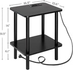 FORAOFUR End Table with Charge Station, Narrow Side Table - Image 3