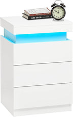 ADORNEVE Nightstand with Charging Station and LED Lights, Night Stand with - Image 9