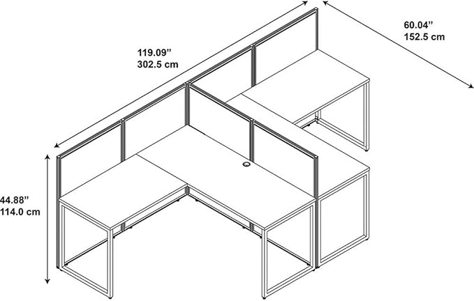 Bush Business Furniture Double Cubicle Desk - Image 3