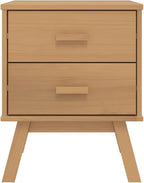 Brown Solid Pinewood Bedside Cabinet - Image 7