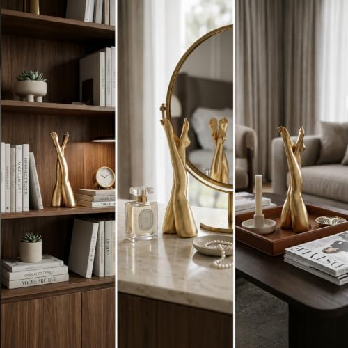 Gold Room Decor Crossed Legs Sculpture Resin Statue for Shelf - Image 4