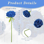 SITUMEIZI 10PCS Artificial Peony Flowers, Real Touch Fake Silk Bouquet with Stems for Home Mothers Day Wedding Party Centerpieces Table Decoration Indoor(Royal Blue) - Image 2