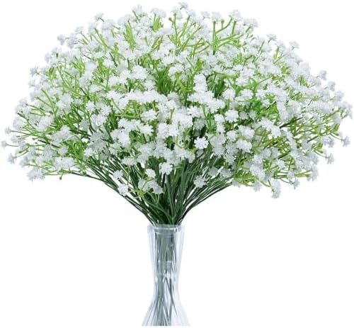 N&T NIETING Babys Breath Artificial Flowers Bulk Faux Flowers, 10Pcs, White - Image 2