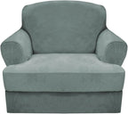 CUCRAF T Cushion Sofa Cover 2 Piece Armchair Slipcovers, Soft Thick Velvet by CUCRAF
