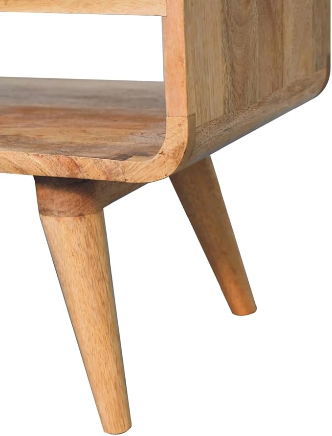 Reverse Curve Oak ish Media Unit - Image 7