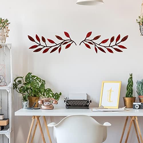 Zhengmy 2 Pcs Metal Leaf Wall Art Vine Branch Decor,Autumn Color - Image 5