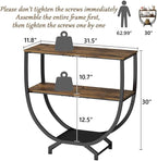 GILLAS 3 Tier Console Tables, Sofa Table Behind Couch, Industrial Entryway - Image 2