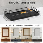 Toilet Paper Basket Organizer, Oak Wood Toilet Tank Tray with Metal Frame - Image 6