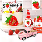 Strawberry Decor Vintage Truck with Mini Fake Strawberries and Wooden Crate - Image 5