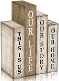 Lineshading 4 Pcs Farmhouse Table Decor Wooden Book Our Home Our Story Life by Lineshading