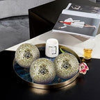 MDLUU 4" Decorative Orbs, Mosaic Sphere Balls, Centerpiece Balls for Bowls, Vases, Dining Table Decor, Pack of 3 (Gold) - Image 6