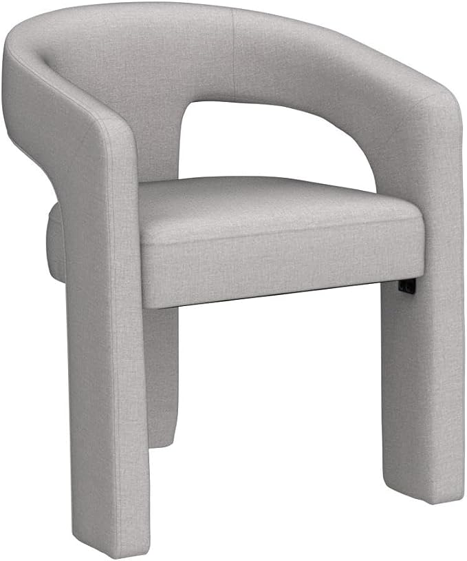 Modern Chenille Barrel Dining Chair Upholstered Fabric Dining Room Chair - Image 4