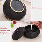 Lependor Ceramic Ashtray with Lid,Windproof,Ash Holder for Smokers,Desktop Smoking Ash Tray for Home Office Decoration - Dark Green - Image 4