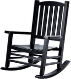 Hupmad Wooden Rocking Chair Outdoor Oversized Porch Rocker Chair, Patio Wooden by Hupmad