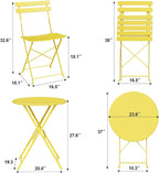 GarveeLife 3 Piece Outdoor Bistro Set, Metal Patio Furniture Set - Image 3