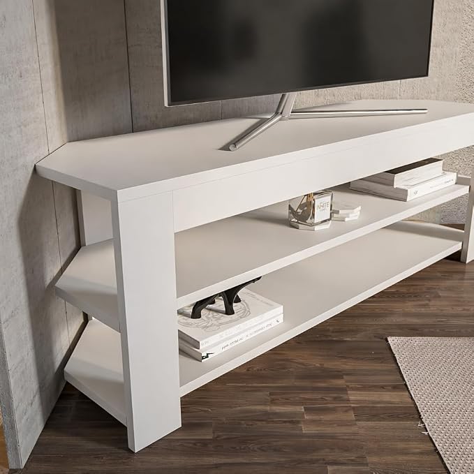 Decorotika Rita Corner TV Stand, Modern Entertainment Center - Image 4