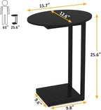 Hosfais Small Side Table End Table, C-Shaped Wood Coffee Table TV Tray - Image 2