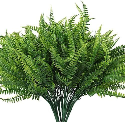RECUTMS Artificial Boston Ferns,6 Bundles Faux Greenery Ferns by RECUTMS