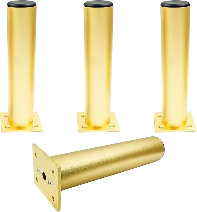 Set of 4 Aluminum Alloy Furniture Legs 10 Inch Height, 1.5 Inch Diameter by Kyuionty