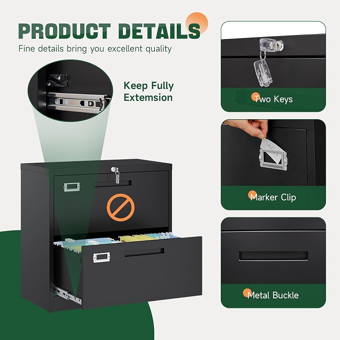 Letaya 2 Drawer File Cabinets - Image 6