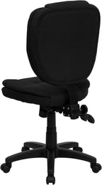 Flash Furniture Caroline Mid-Back Black Fabric Multifunction Swivel Ergonomic - Image 7