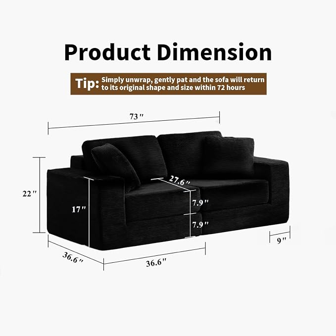 FILUXE Modular Sectional Sofa, Modern Modular Sofa Couch - Image 3