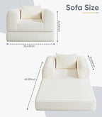 SYFERLORY Versatile 2 in1 Armchair Accent Chair Couch Convertible Boneless - Image 2