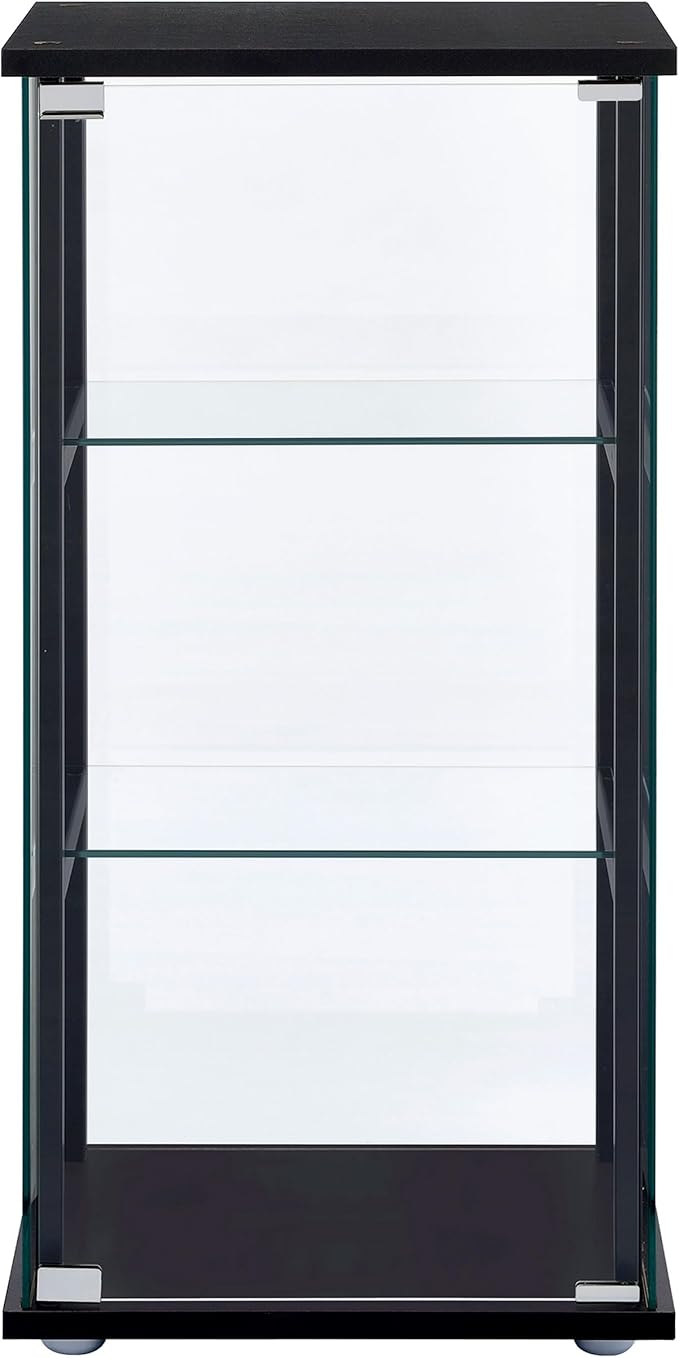 Coaster Home Furnishings Cyclamen 34-inch 3-Tier Clear Tempered Glass Curio - Image 4