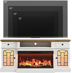 QUW 70" Farmhouse Fireplace TV Stand - Image 3