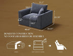 ohllob 48.6" Single Sofa, Small Boneless Couches - Image 2