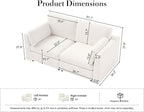 Oversized 2 Seater Modular Sectional Sofa, Solid Wood Frame Sofa, Removable - Image 2