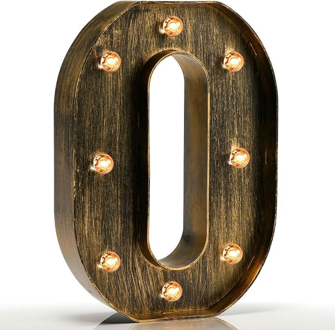 Pooqla Vintage Light Up Marquee Letters with Lights – Illuminated Industrial Style Lighted Alphabet Letter Signs - Coffee Bar Apartment Bedroom Wall Home Initials Decor A-Z by Pooqla