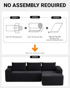 97" Cloud Sectional Couch, Modern Modular Sectional Sofa - Image 4