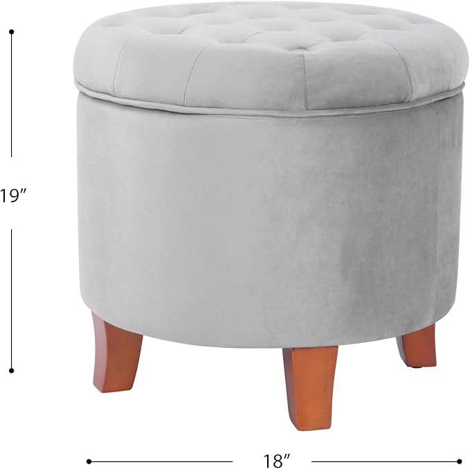 HomePop by Kinfine Fabric Upholstered Round Storage Ottoman - Image 3