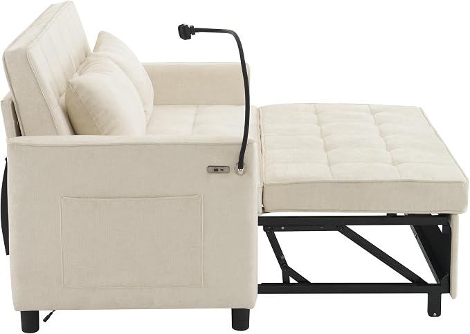 3 in 1 Convertible Sleeper Sofa Bed, 56.9" Small Pull Out Couch Bed - Image 5