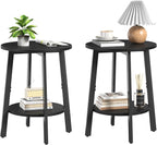 sthmec Side Table Set of 2, Small Round End Table by Unknown