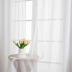 White Sheer Curtains 72 Inches Long 2 Panels Set, Light Filtering Sheer Curtains - Image 6