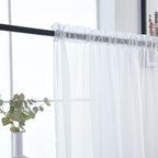 SpaceDresser Basic Rod Pocket Sheer Voile Window Curtain Liners White 2 Panels - Image 6