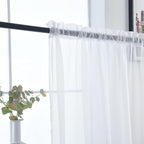 SpaceDresser Basic Rod Pocket Sheer Voile Window Curtain Liners White 2 Panels - Image 7