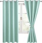 Blackout Curtains for Bedroom, 52 x 63 Inches Length, Aqua | Thermal Insulated by Hiasan