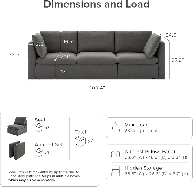 mopio Oversized Modular Sectional Sofa - Image 2