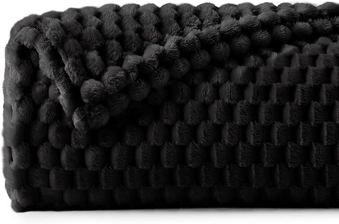 BEDELITE Black Throw Blanket for Couch, Soft Cozy Gifts for Women, 50 * 60 | 3D - Image 2