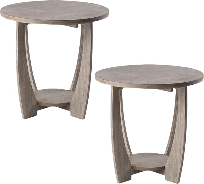 Set of 2 Rustic Farmhouse End Table by COZAYH