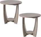 Set of 2 Rustic Farmhouse End Table by COZAYH