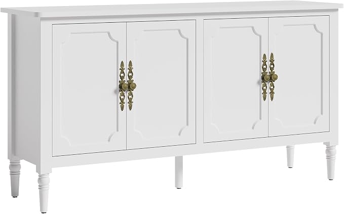 FansaFurn Sideboard with 4 Doors, Mid-Century Console Table with Adjustable - Image 7